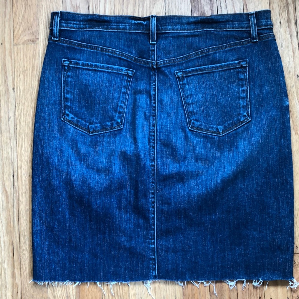J. BRAND Button Fly Raw Hem Denim Pencil Skirt - Picture 4 of 8